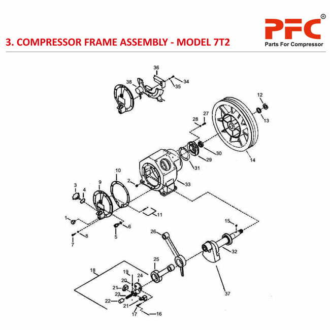 Compressor Frame IR 7T2 Air Compressor Parts