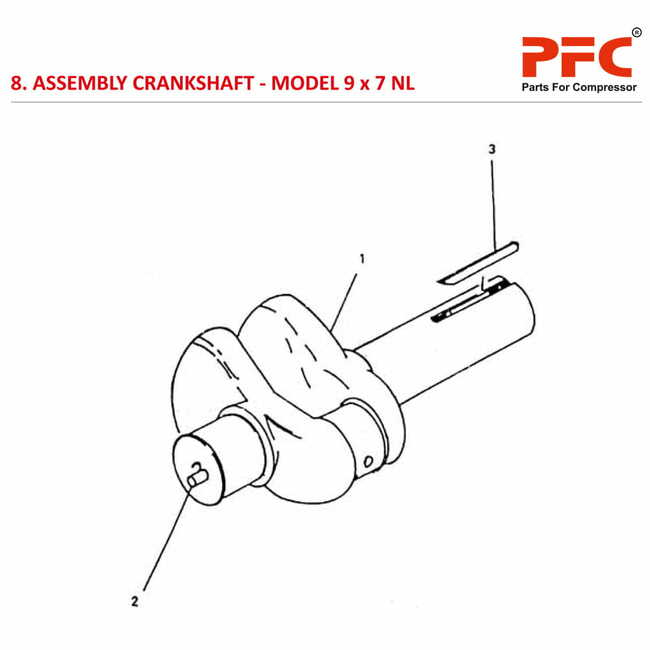 Crankshaft IR 9 x 7 ESV NL Air Compressor Parts