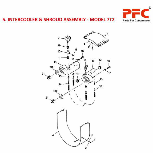 Intercooler And shroud IR 7T2 Compressor Parts