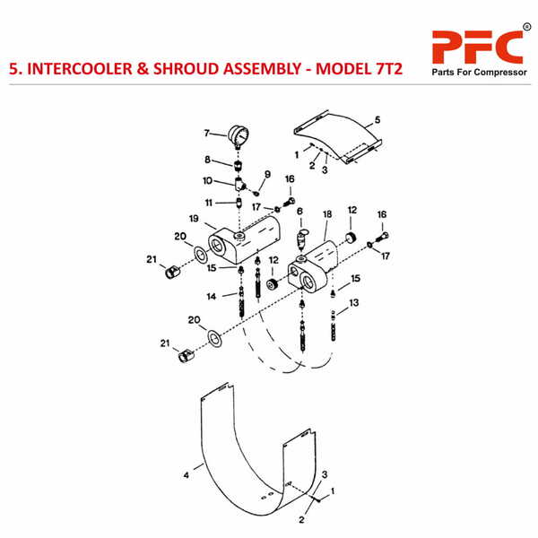 Intercooler And shroud IR 7T2 Compressor Parts