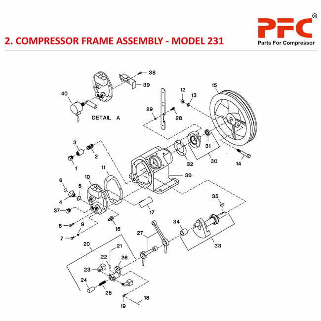 Compressor Frame IR 231 Air Compressor Parts