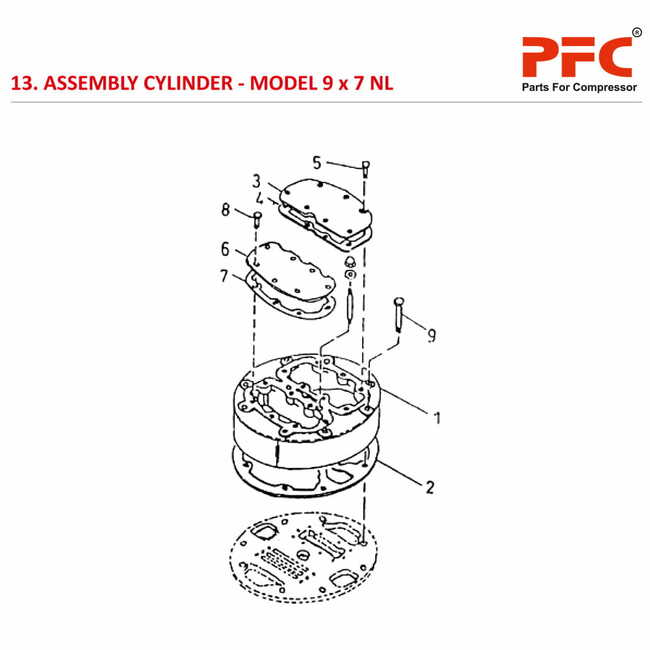 Cylinder IR 9 x 7 ESV NL Air Compressor Parts