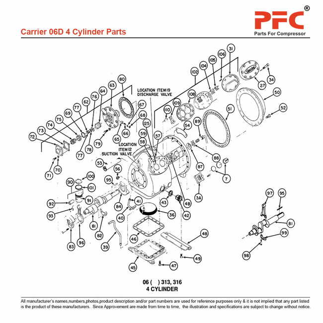 Bearing Head Aluminium 6D681314 Replacement