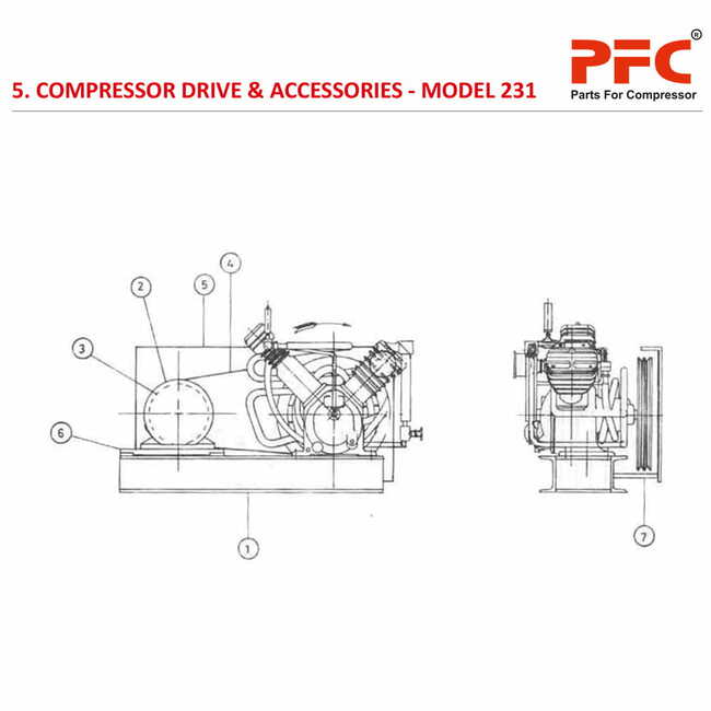 Compressor Drive And Accessories IR 231 Parts