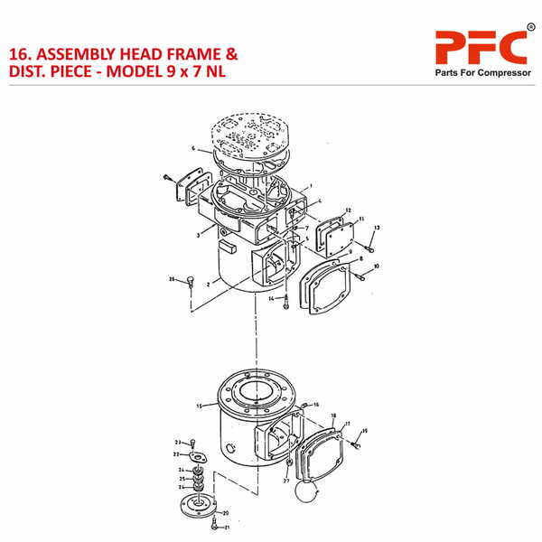 Head Frame IR 9 x 7 ESV NL Air Compressor Parts