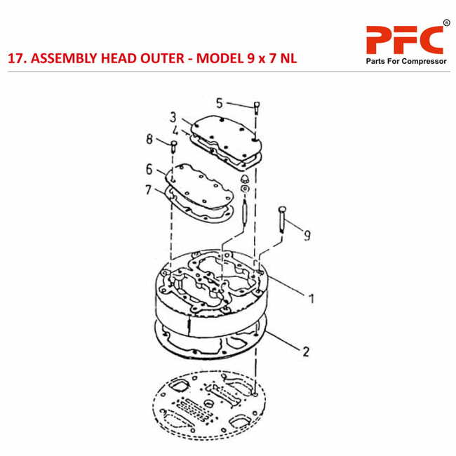 Head Outer IR 9 x 7 ESV NL Air Compressor Parts