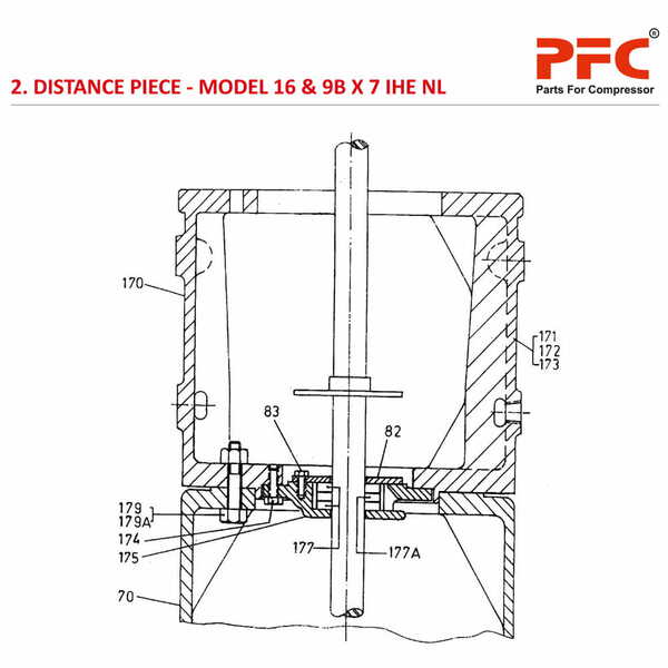 Distance Piece IR 16 & 9B X 7 IHE NL2 Compressor Parts