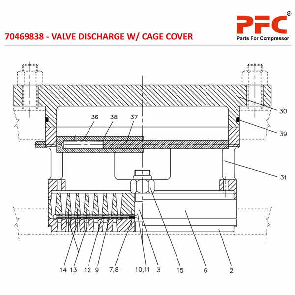 Valve Discharge W-Cage Cover 70469838 Replacement