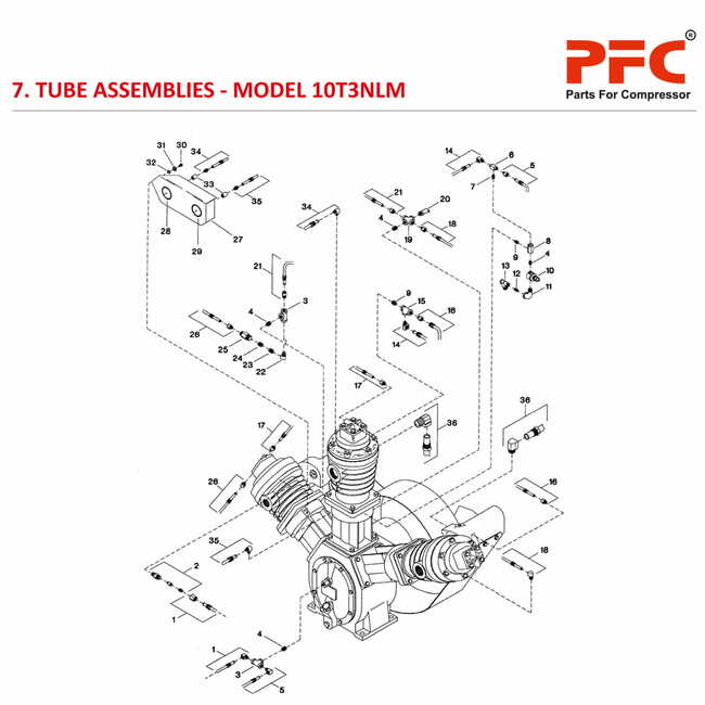 Tube Assemblies  IR 10T3 NL Air Compressor Parts