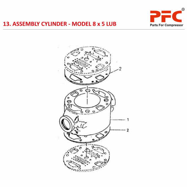 Cylinder IR 8 x 5 ESV LUB Air Compressor Parts