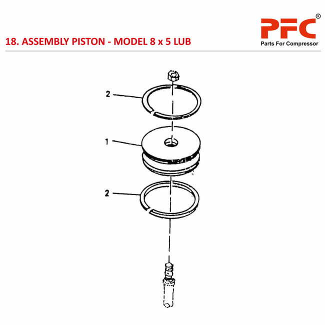 Piston IR 8 x 5 ESV LUB Air Compressor Parts