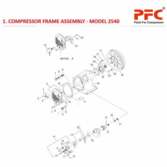 Compressor Frame IR 2540 Air Compressor Parts