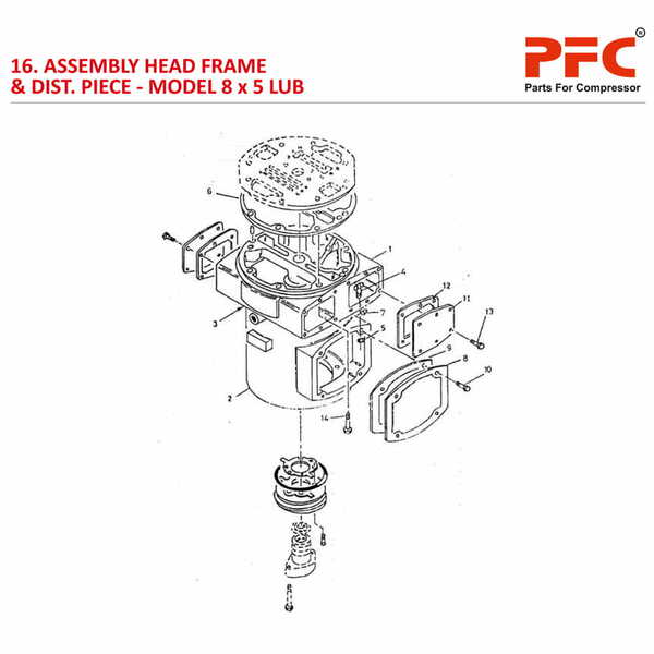 Head Frame IR 8 x 5 ESV LUB Air Compressor Parts