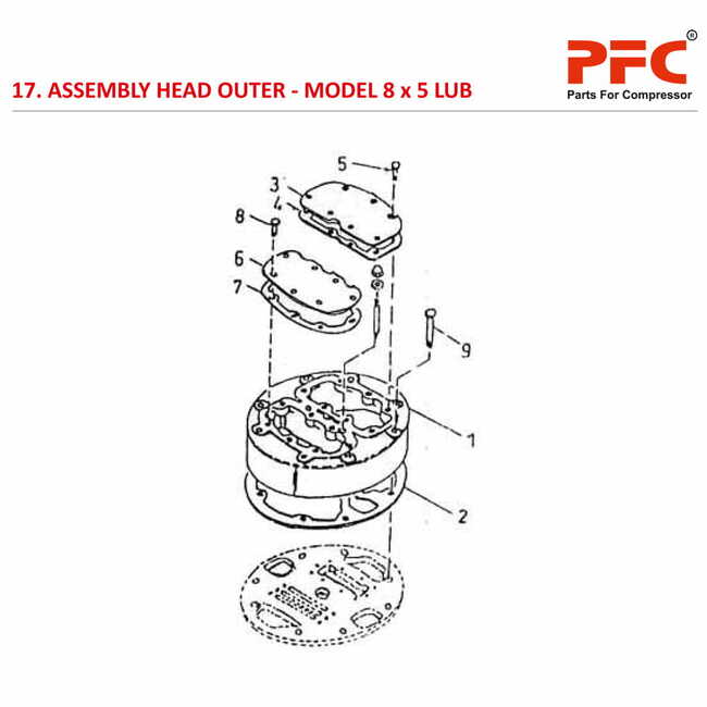 Head Outer IR 8 x 5 ESV LUB Compressor Parts