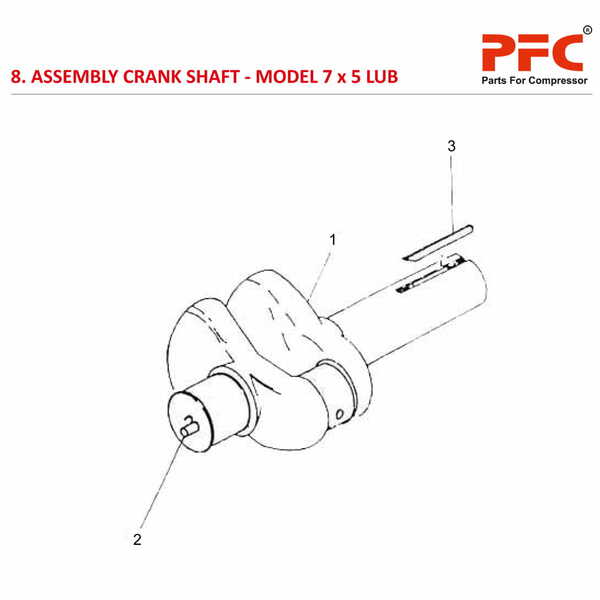 Crankshaft IR 7 x 5 ESV LUB Air Compressor Parts