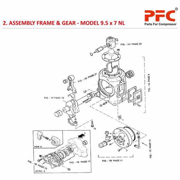 Frame & Gear IR 9 1/2 x 7 ESV NL Compressor Parts