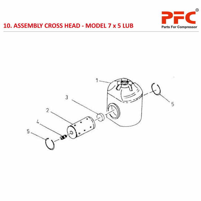 Cross Head IR 7 x 5 ESV LUB Air Compressor Parts