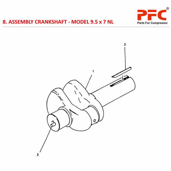 Crankshaft IR 9 1/2 x 7 ESV NL Air Compressor Parts