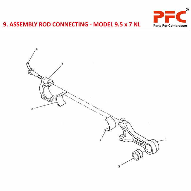 Rod Connecting IR 9 1/2 x 7 ESV NL Compressor Parts