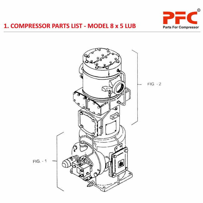 Compressor Parts List IR 8 x 5 ESV LUB Parts