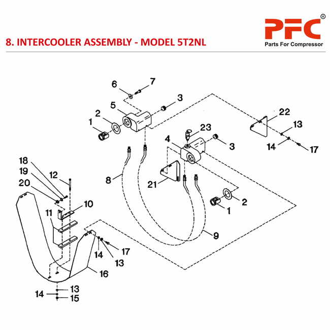 Intercooler IR 5T2 NL Air Compressor Parts