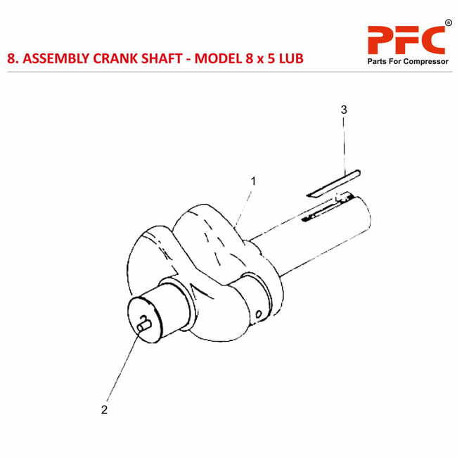 Crankshaft IR 8 x 5 ESV LUB Air Compressor Parts