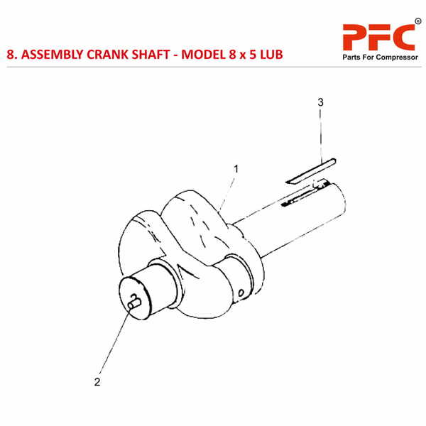 Crankshaft IR 8 x 5 ESV LUB Air Compressor Parts