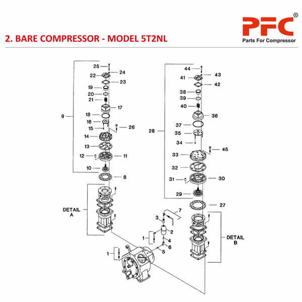 Bare Compressor IR 5T2 NL Air Compressor Parts