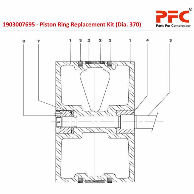 Piston Ring Replacement Kit (Dia. 370) 1903007695 Replacement