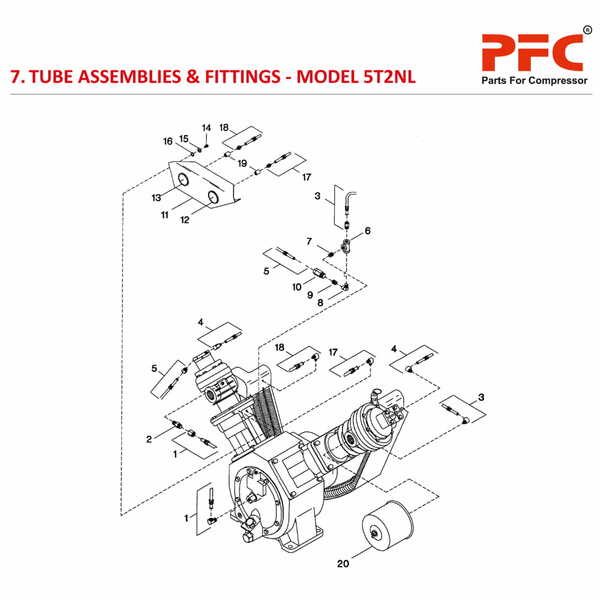 Tube Assemblies & Fittings IR 5T2 NL Parts