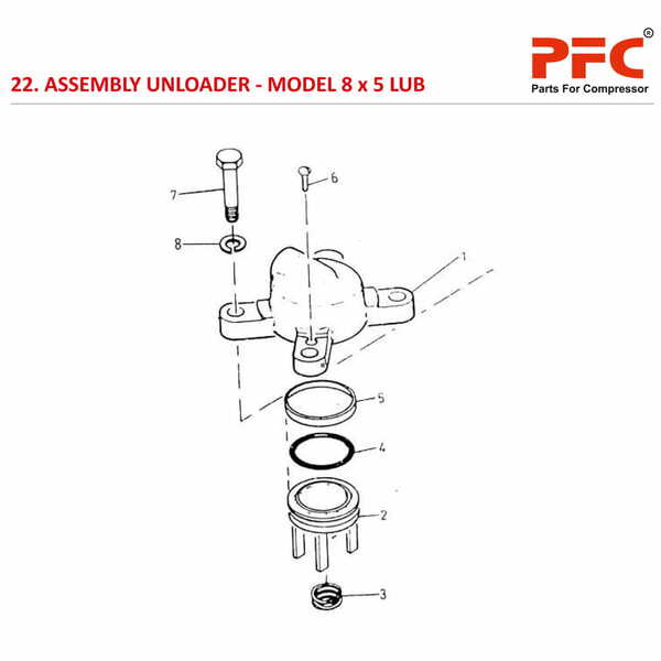 Assly Unloader IR 8 x 5 ESV LUB Compressor Parts