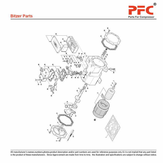 Bitzer 4T Refrigeration Compressor Parts