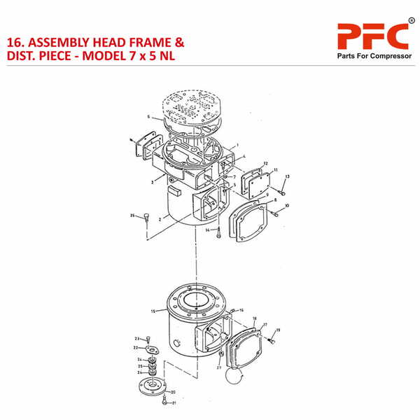 Head Frame IR 7 x 5 ESV NL Compressor Parts