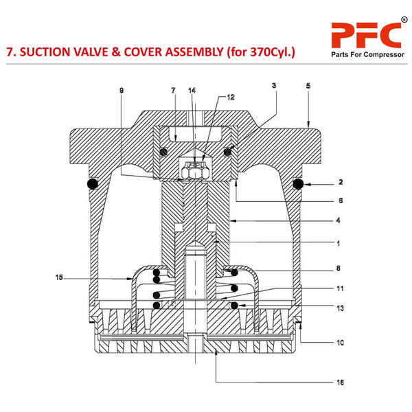 Suction Valve & Cover Assly. HN2T 150-180