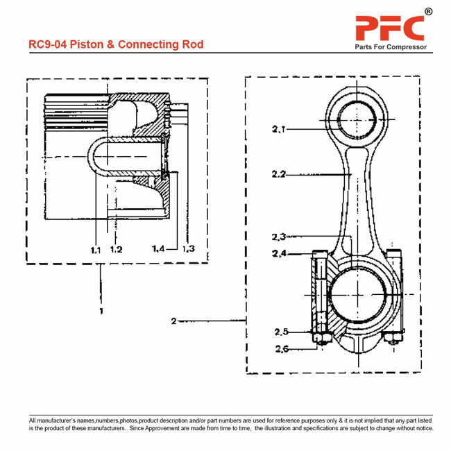 Piston & Connecting Rod - Grasso RC9 Parts