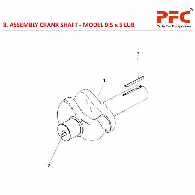 Crankshaft IR 9 1/2 x 5 ESV LUB Compressor Parts