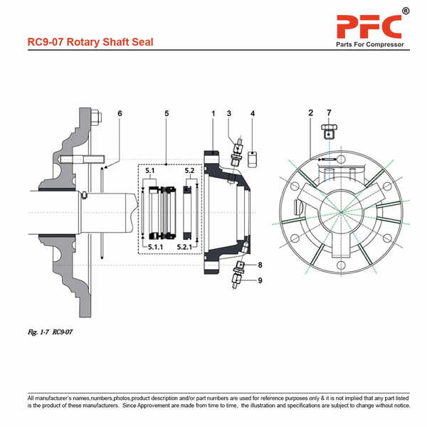 Rotary Shaft Seal - Grasso RC9 Compressor Parts