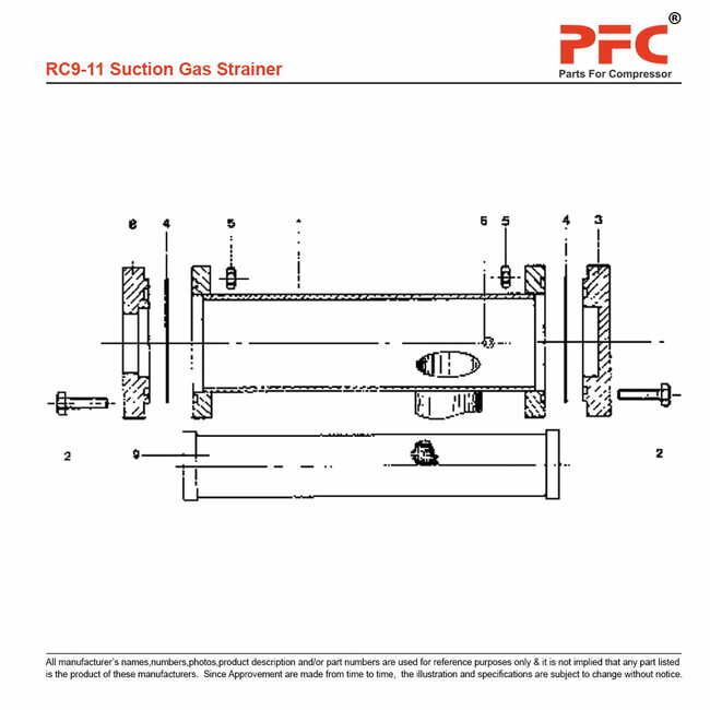 Suction Gas Strainer - Grasso RC9 Parts