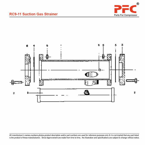 Suction Gas Strainer - Grasso RC9 Parts