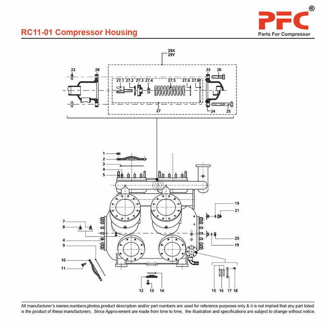 Compressor Housing - Grasso RC11 Parts