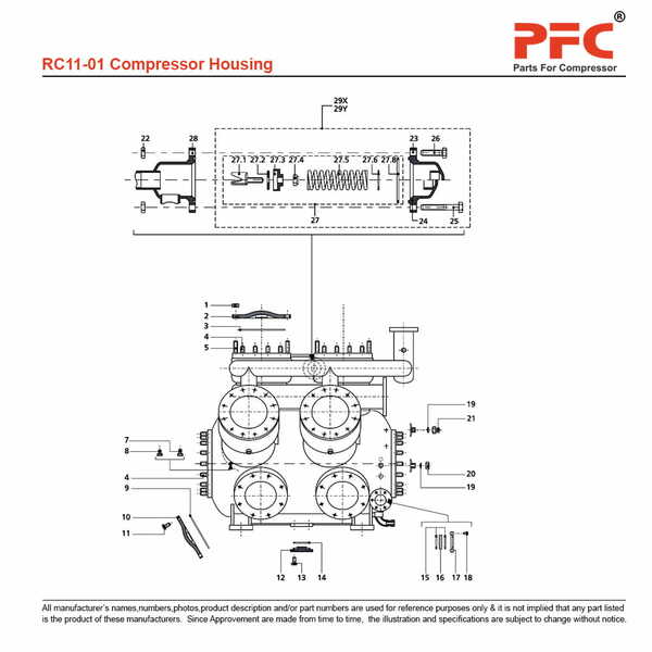 Compressor Housing - Grasso RC11 Parts