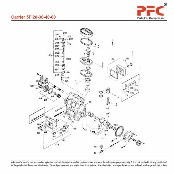 Carrier 5F Refrigeration Compressor Parts