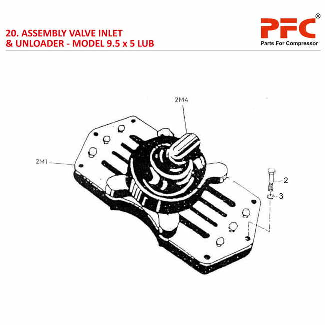 Valve Inlet & Unloader IR 9 1/2 x 5 ESV LUB Parts