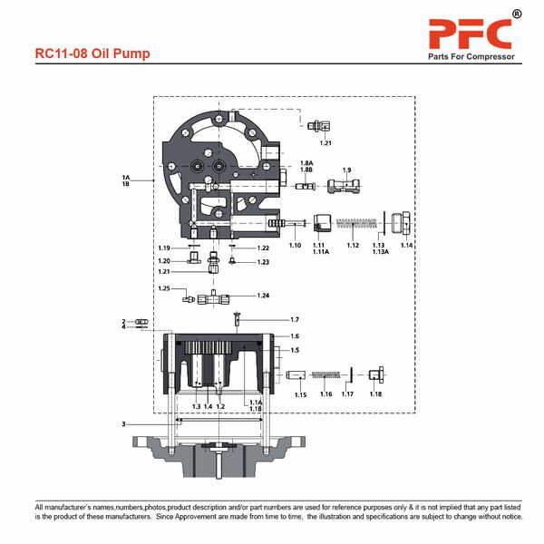 Oil Pump - Grasso RC11 Compressor Parts