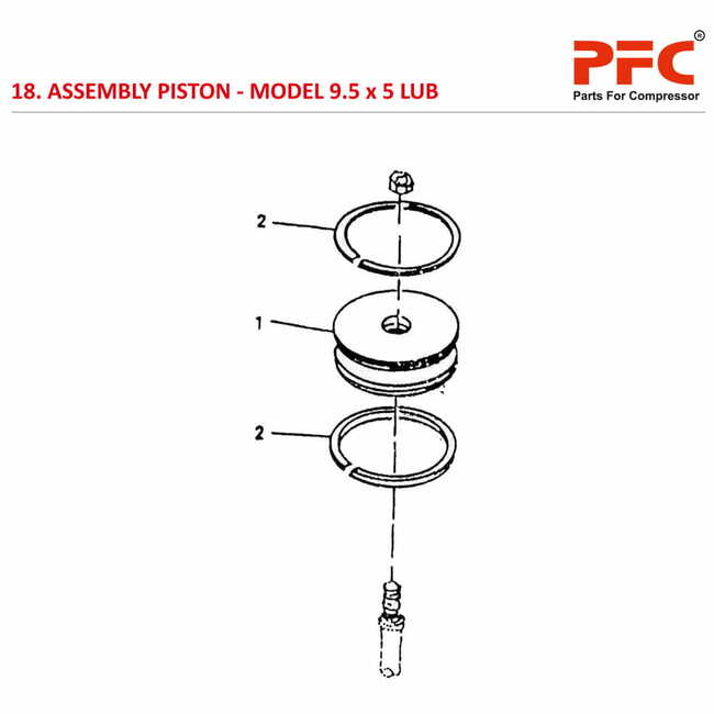 Piston IR 9 1/2 x 5 ESV LUB Air Compressor Parts