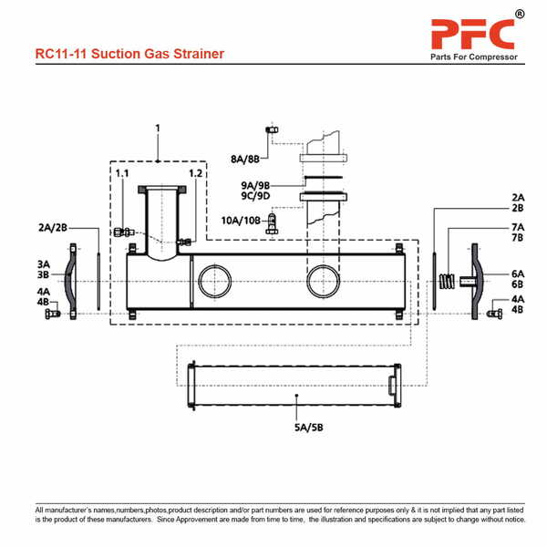 Suction Gas Strainer - Grasso RC11 Parts