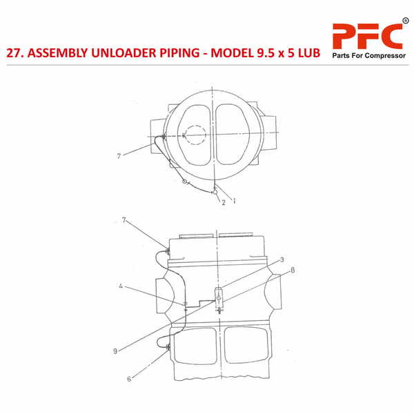 Unloader Piping IR 9 1/2 x 5 ESV LUB Parts