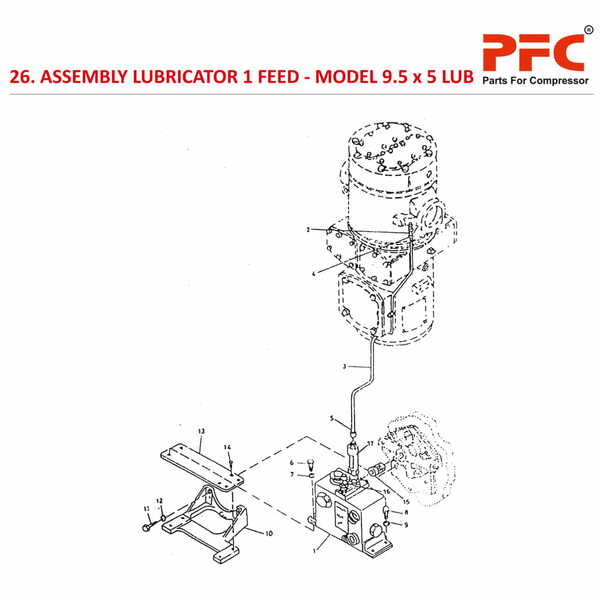 Lubricator 1 feed IR 9 1/2 x 5 ESV LUB Parts