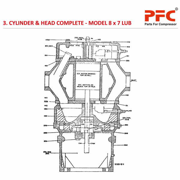 Cylinder & Head Complete IR 8 X 7 ESV LUB Air Compressor Parts