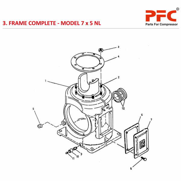 Frame Complete IR 7 x 5 ESV NL Compressor Parts